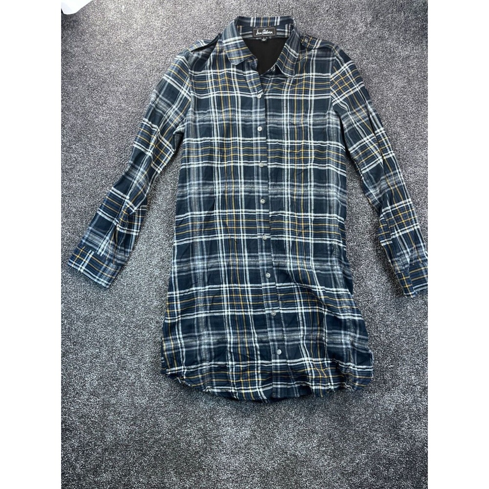 Sam Edelman Womens Plaid Button-Up Shirt Dress S